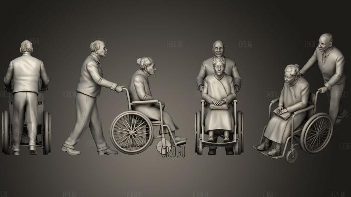 Disabled woman stl model for CNC